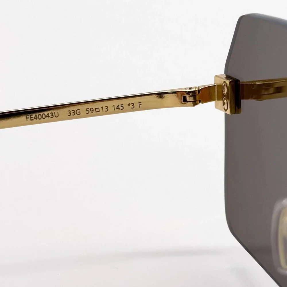 NEW FENDI SUNGLASSES FE40043U 33G GOLD/BROWN MEN EYEWEAR